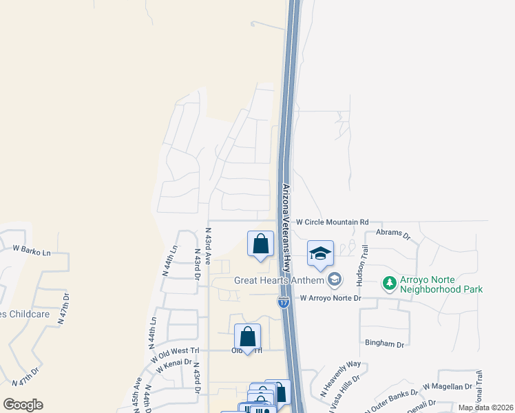 map of restaurants, bars, coffee shops, grocery stores, and more near 4132 West Palace Station Road in New River