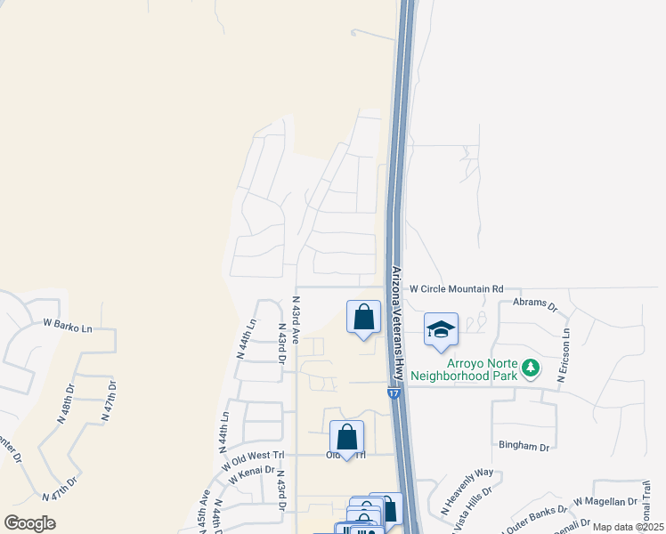 map of restaurants, bars, coffee shops, grocery stores, and more near 4210 W Palace Station Road in New River