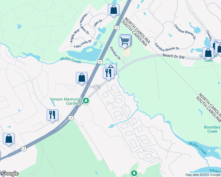 map of restaurants, bars, coffee shops, grocery stores, and more near 2246 Dykman Circle in Little River