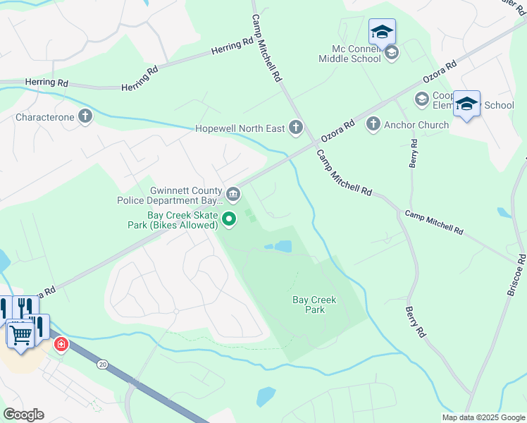 map of restaurants, bars, coffee shops, grocery stores, and more near 2787 Malton Way in Loganville