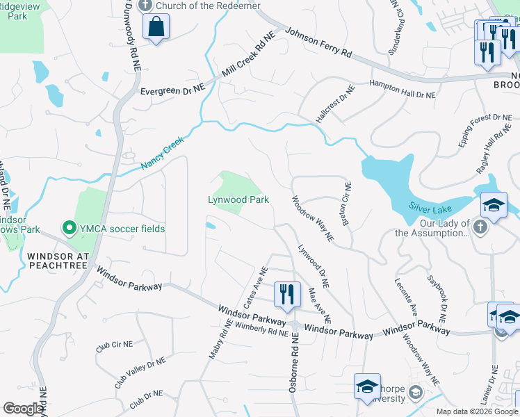 map of restaurants, bars, coffee shops, grocery stores, and more near 926 Devine Circle Northeast in Atlanta
