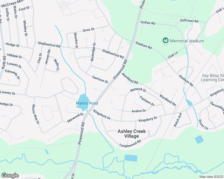 map of restaurants, bars, coffee shops, grocery stores, and more near 1225 Pinewood Road in Sumter