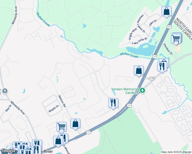 map of restaurants, bars, coffee shops, grocery stores, and more near Heather Glen Blvd in Little River