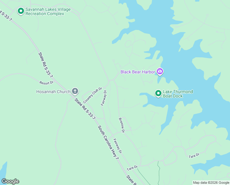 map of restaurants, bars, coffee shops, grocery stores, and more near 256 Brassie Drive in McCormick