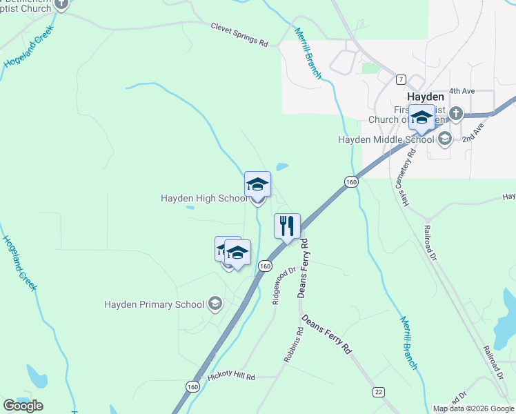 map of restaurants, bars, coffee shops, grocery stores, and more near 125 Atwood Road in Hayden