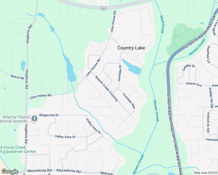 map of restaurants, bars, coffee shops, grocery stores, and more near 2709 Beaver Creek Crossing in Powder Springs