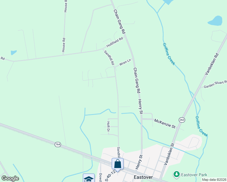 map of restaurants, bars, coffee shops, grocery stores, and more near 701 Sandhill Road in Eastover