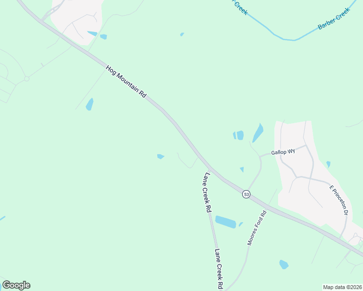 map of restaurants, bars, coffee shops, grocery stores, and more near 6050 Hog Mountain Road in Watkinsville