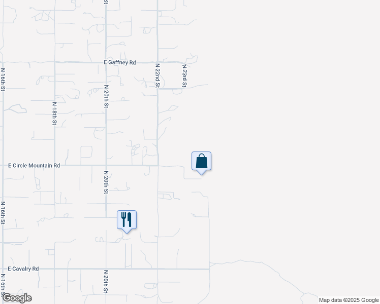 map of restaurants, bars, coffee shops, grocery stores, and more near 44415 North 22nd Street in New River