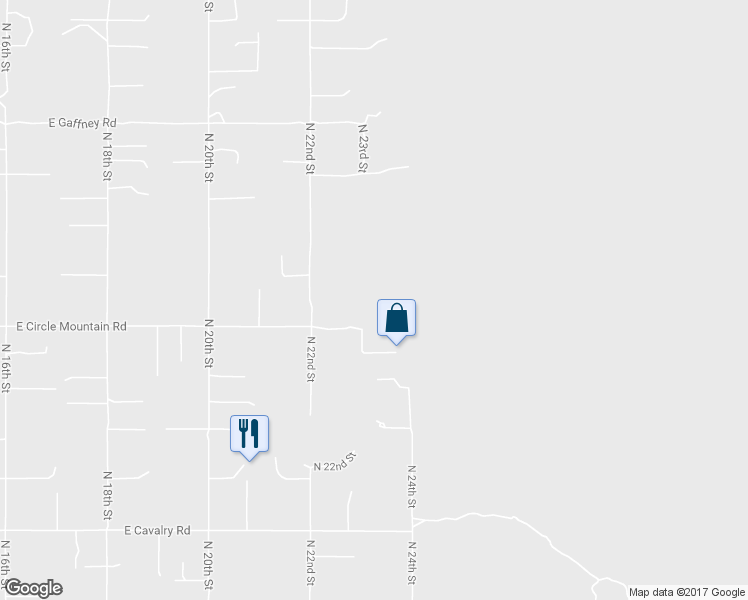 map of restaurants, bars, coffee shops, grocery stores, and more near 44415 North 22nd Street in New River