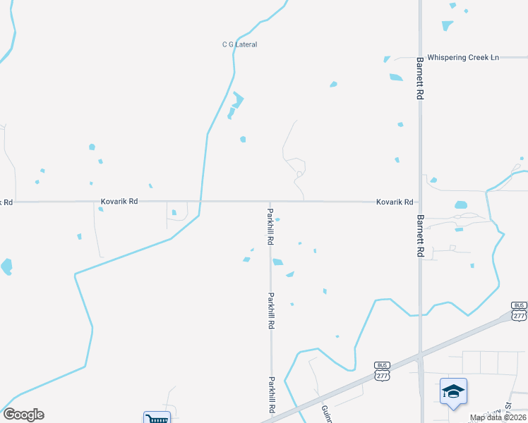 map of restaurants, bars, coffee shops, grocery stores, and more near 3070 Parkhill Road in Wichita Falls