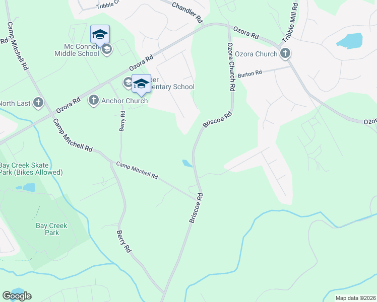 map of restaurants, bars, coffee shops, grocery stores, and more near 2955 Briscoe Road in Loganville