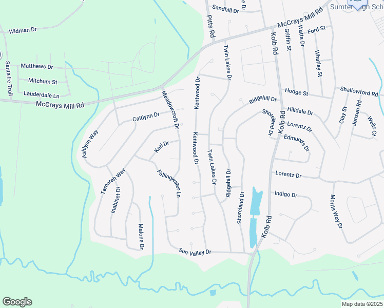 map of restaurants, bars, coffee shops, grocery stores, and more near 1160 Kentwood Drive in Sumter