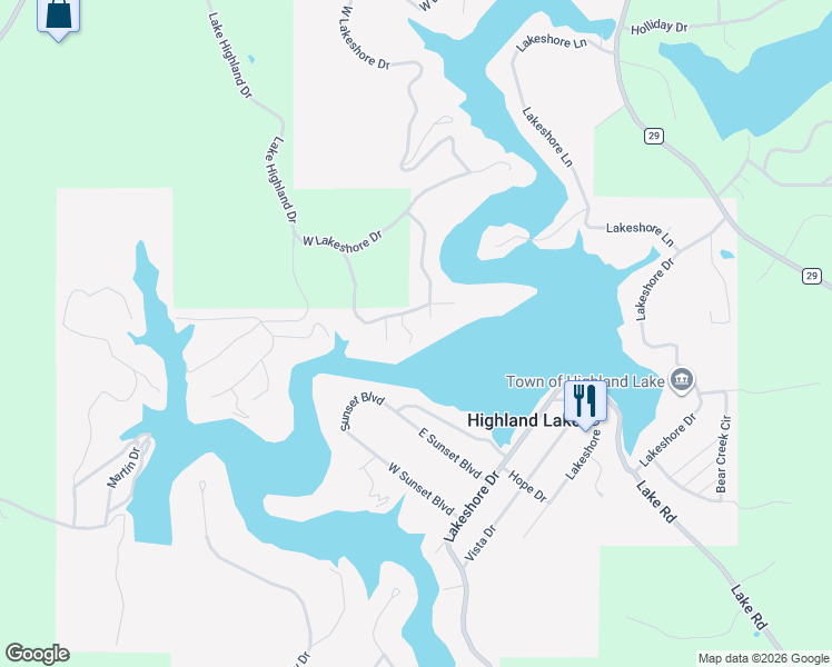 map of restaurants, bars, coffee shops, grocery stores, and more near 261 Lakeshore Loop in Oneonta