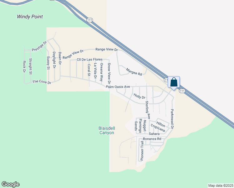 map of restaurants, bars, coffee shops, grocery stores, and more near 60055 Overture Drive in Palm Springs