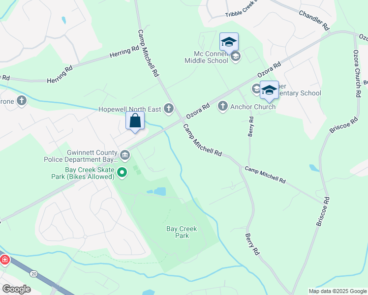 map of restaurants, bars, coffee shops, grocery stores, and more near 2767 Camp Mitchell Road in Loganville
