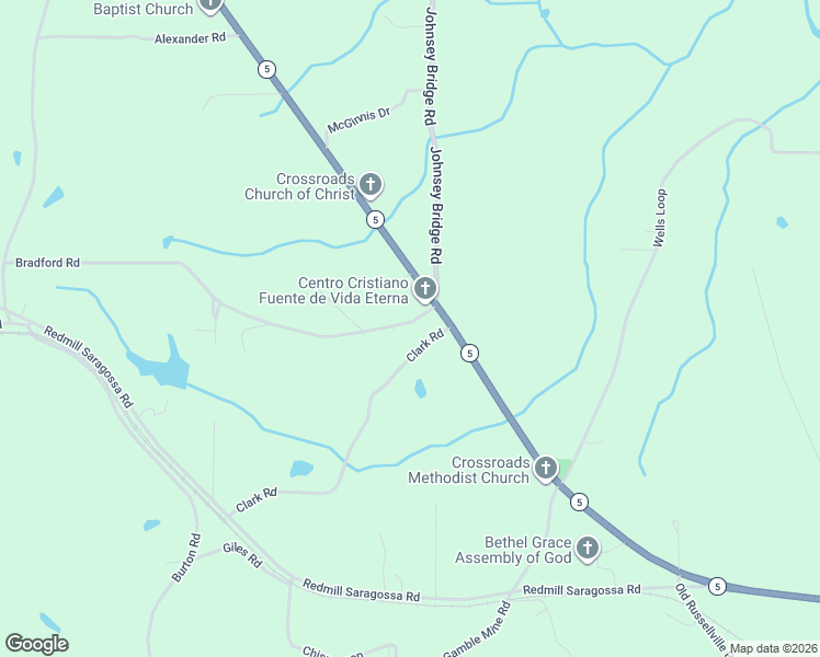 map of restaurants, bars, coffee shops, grocery stores, and more near 117 Bradford Road in Jasper