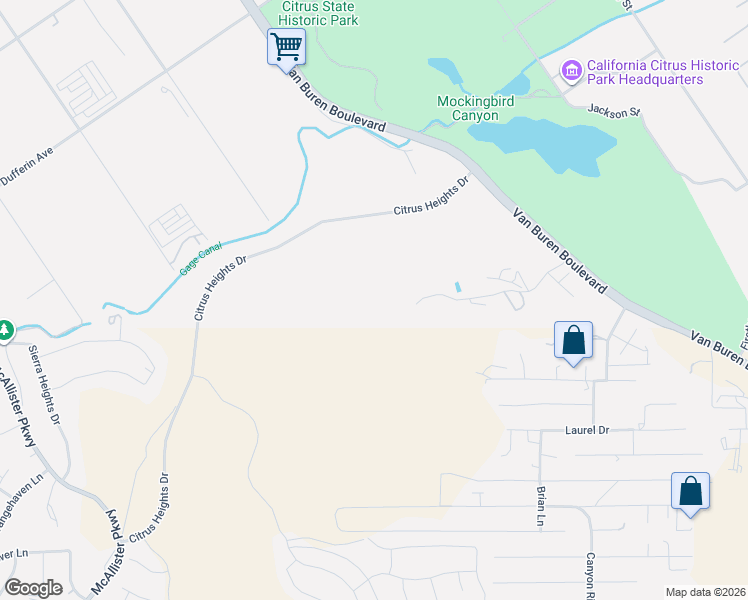 map of restaurants, bars, coffee shops, grocery stores, and more near 9609 Equestrian Drive in Riverside