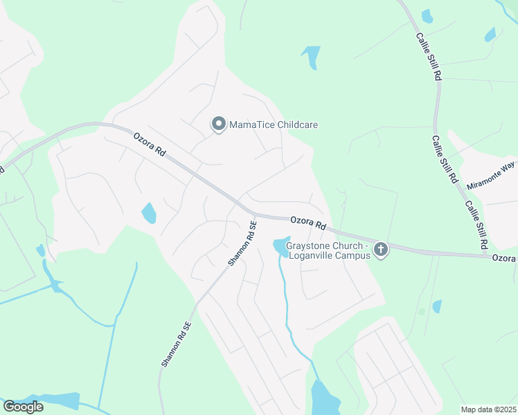 map of restaurants, bars, coffee shops, grocery stores, and more near 1521 Timber Heights Drive in Loganville
