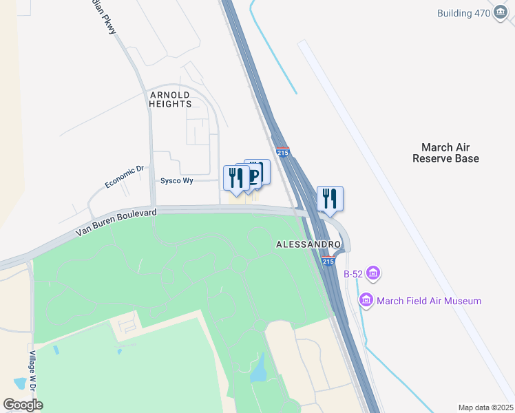 map of restaurants, bars, coffee shops, grocery stores, and more near in Riverside