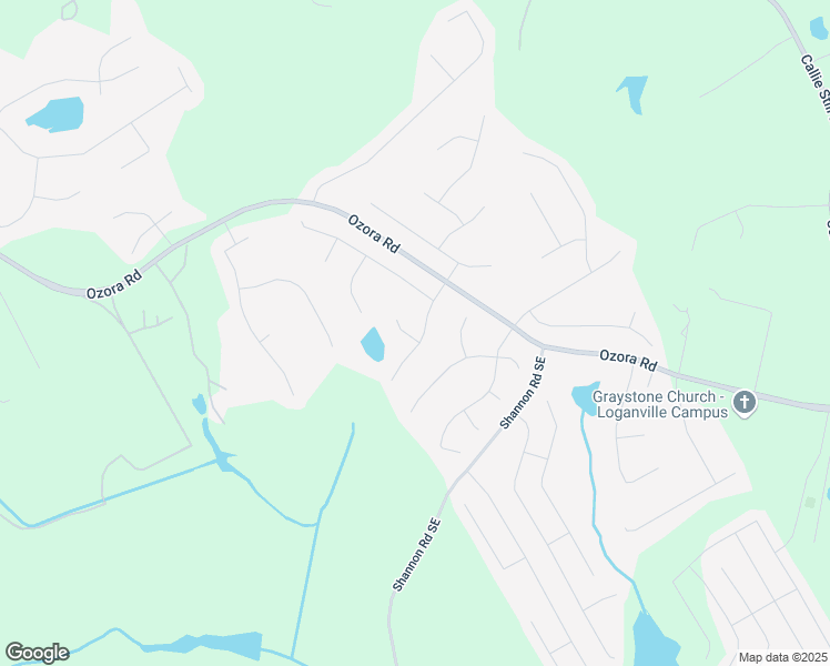 map of restaurants, bars, coffee shops, grocery stores, and more near 1280 Waterwood Drive in Loganville