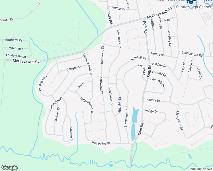 map of restaurants, bars, coffee shops, grocery stores, and more near 906 Twin Lakes Drive in Sumter