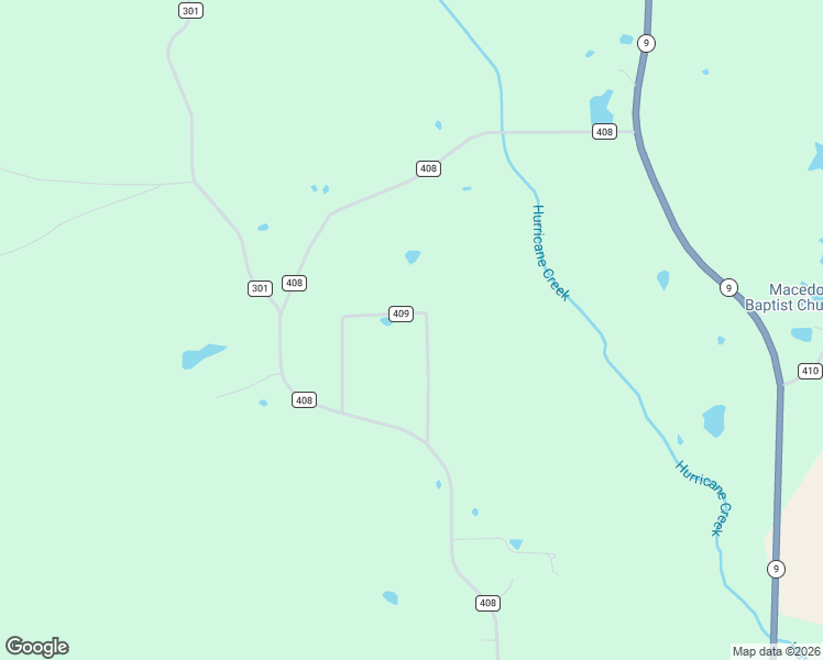 map of restaurants, bars, coffee shops, grocery stores, and more near County Road 409 in Calhoun City