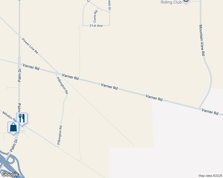 map of restaurants, bars, coffee shops, grocery stores, and more near Varner Road in Cathedral City