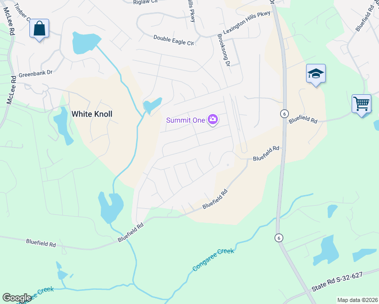 map of restaurants, bars, coffee shops, grocery stores, and more near 3011 Bluefield Road in Lexington