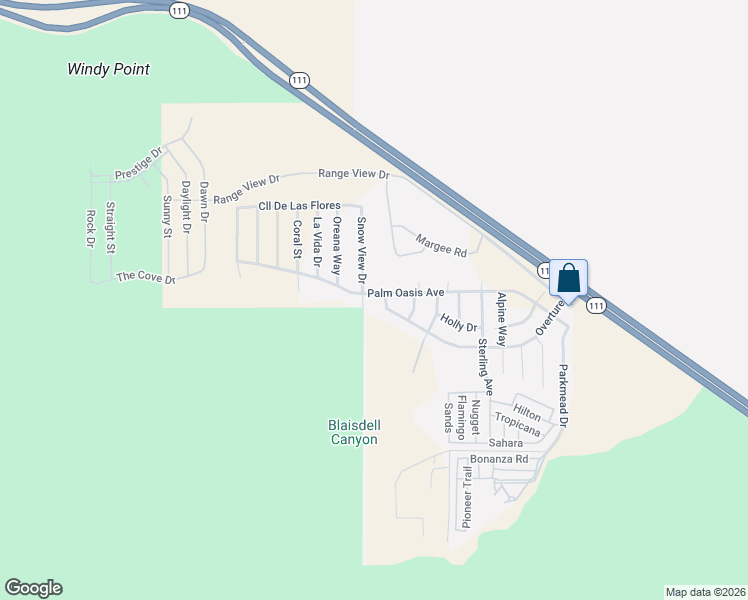 map of restaurants, bars, coffee shops, grocery stores, and more near 60035 Palm Oasis Avenue in Palm Springs