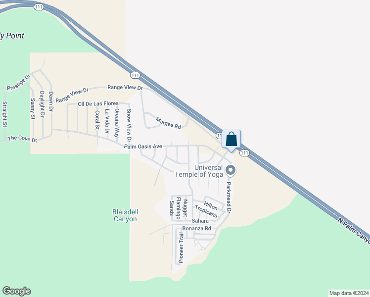 map of restaurants, bars, coffee shops, grocery stores, and more near 60271 Palm Oasis Avenue in Palm Springs