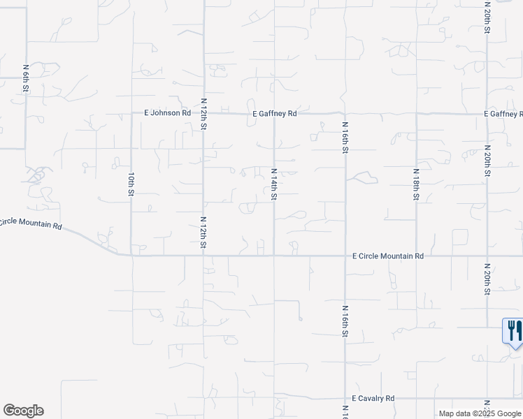 map of restaurants, bars, coffee shops, grocery stores, and more near 44410 North 10th Street in New River