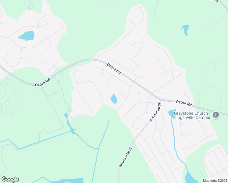 map of restaurants, bars, coffee shops, grocery stores, and more near 1211 Fly Rod Lane in Loganville