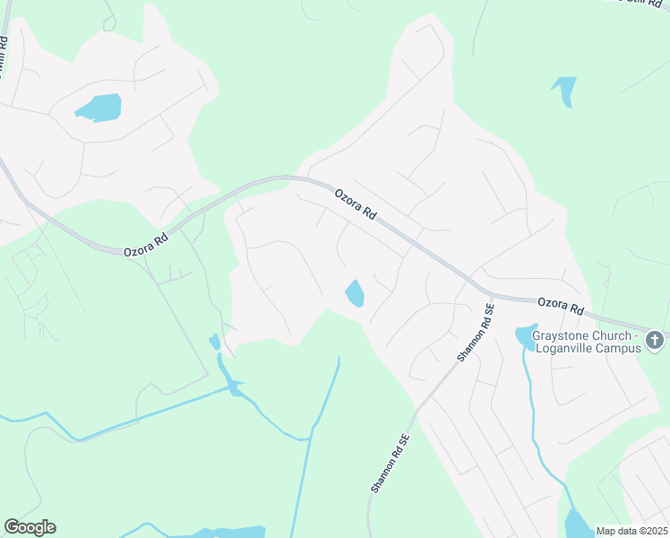 map of restaurants, bars, coffee shops, grocery stores, and more near 1234 Woodmere Drive in Loganville