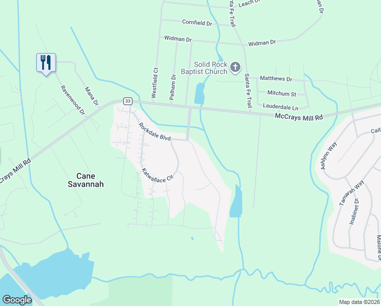 map of restaurants, bars, coffee shops, grocery stores, and more near 3540 Katwallace Circle in Sumter
