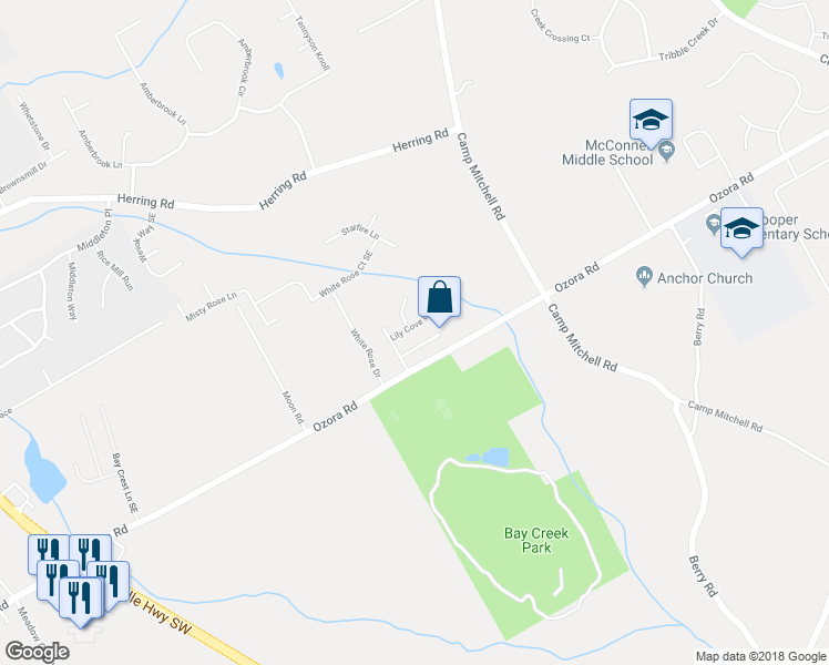 map of restaurants, bars, coffee shops, grocery stores, and more near 235 Lily Cove Drive in Loganville