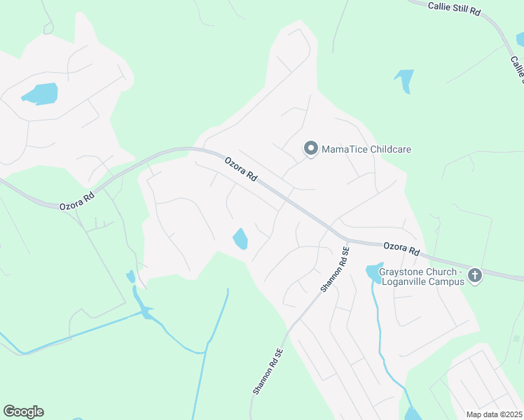 map of restaurants, bars, coffee shops, grocery stores, and more near 3275 Spincaster Way in Loganville