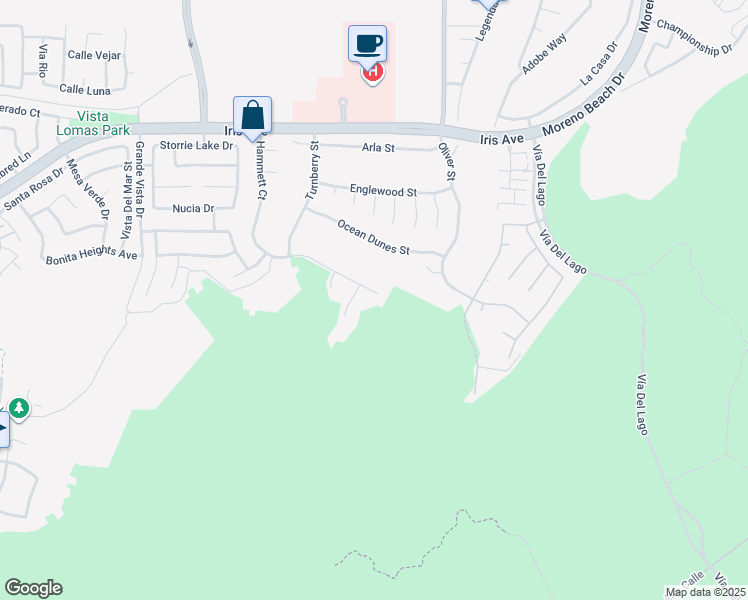 map of restaurants, bars, coffee shops, grocery stores, and more near 27355 Hammett Court in Moreno Valley