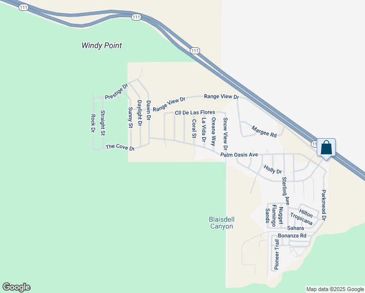 map of restaurants, bars, coffee shops, grocery stores, and more near 59791 Palm Oasis Avenue in Palm Springs
