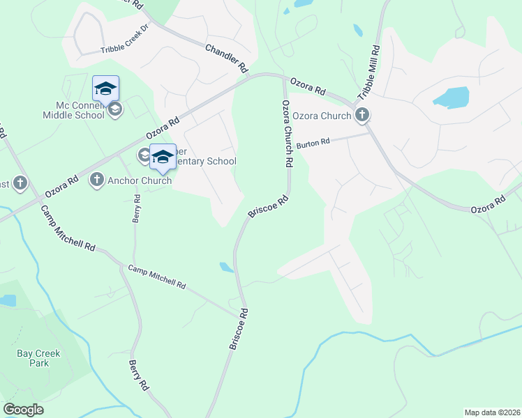 map of restaurants, bars, coffee shops, grocery stores, and more near 2856 Briscoe Road in Loganville