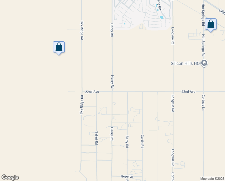 map of restaurants, bars, coffee shops, grocery stores, and more near 22098 Henry Road in Desert Hot Springs