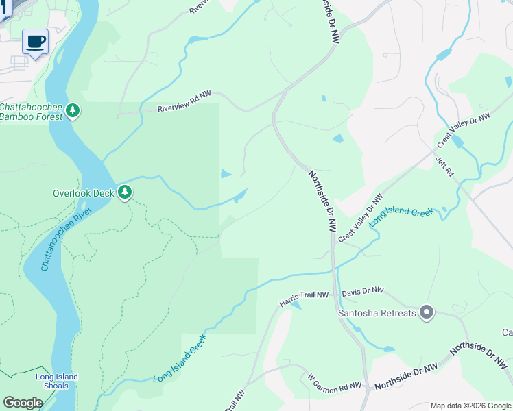 map of restaurants, bars, coffee shops, grocery stores, and more near 1355 Indian Trail Northwest in Atlanta