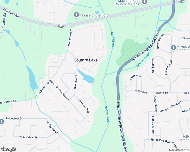 map of restaurants, bars, coffee shops, grocery stores, and more near 3109 Country Lake Drive in Powder Springs