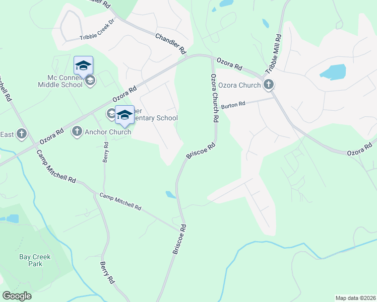 map of restaurants, bars, coffee shops, grocery stores, and more near 2856 Briscoe Road in Loganville