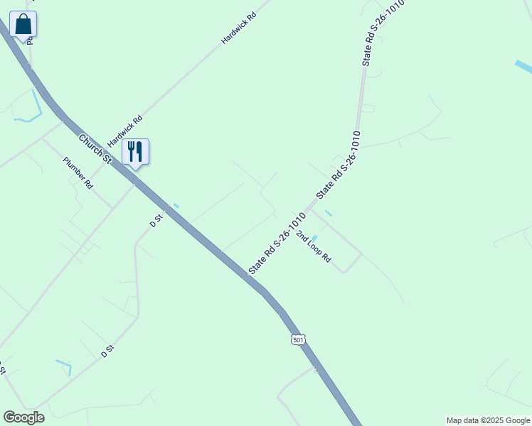map of restaurants, bars, coffee shops, grocery stores, and more near 167 Willie James Road in Conway