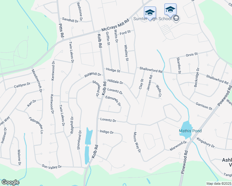 map of restaurants, bars, coffee shops, grocery stores, and more near 2640 Lorentz Drive in Sumter