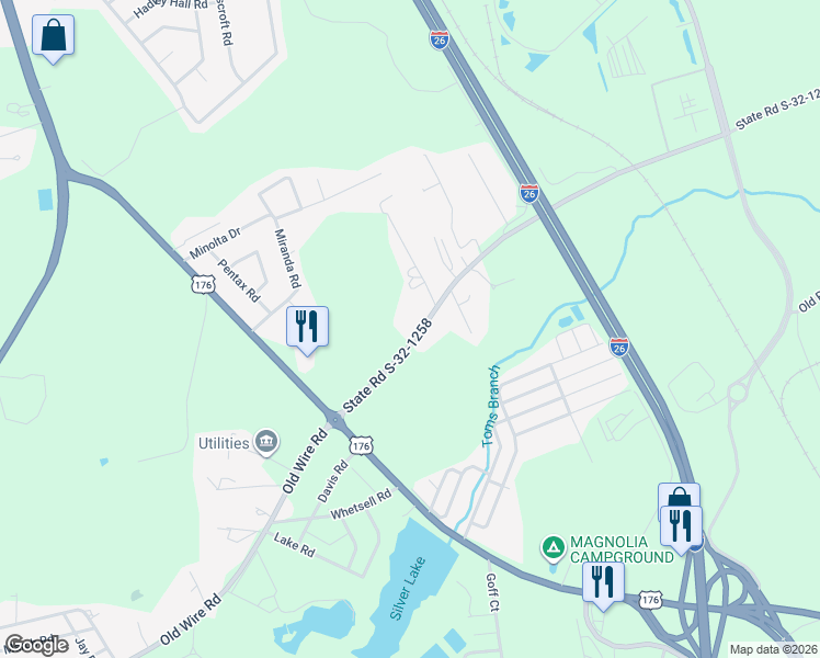 map of restaurants, bars, coffee shops, grocery stores, and more near 426 Old Wire Road in West Columbia