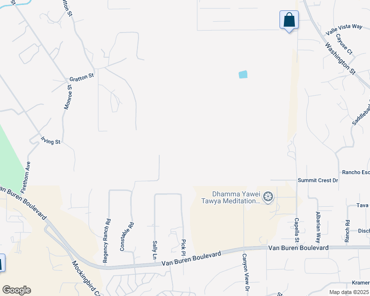 map of restaurants, bars, coffee shops, grocery stores, and more near Constable Road in Riverside