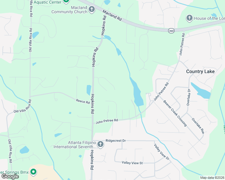 map of restaurants, bars, coffee shops, grocery stores, and more near 3543 Adams Landing Drive in Powder Springs
