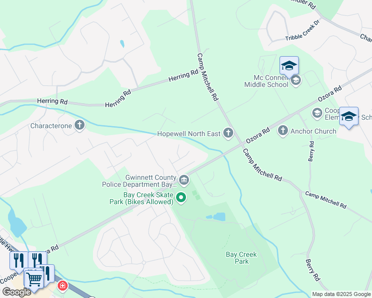 map of restaurants, bars, coffee shops, grocery stores, and more near 275 Lily Cove Drive in Loganville